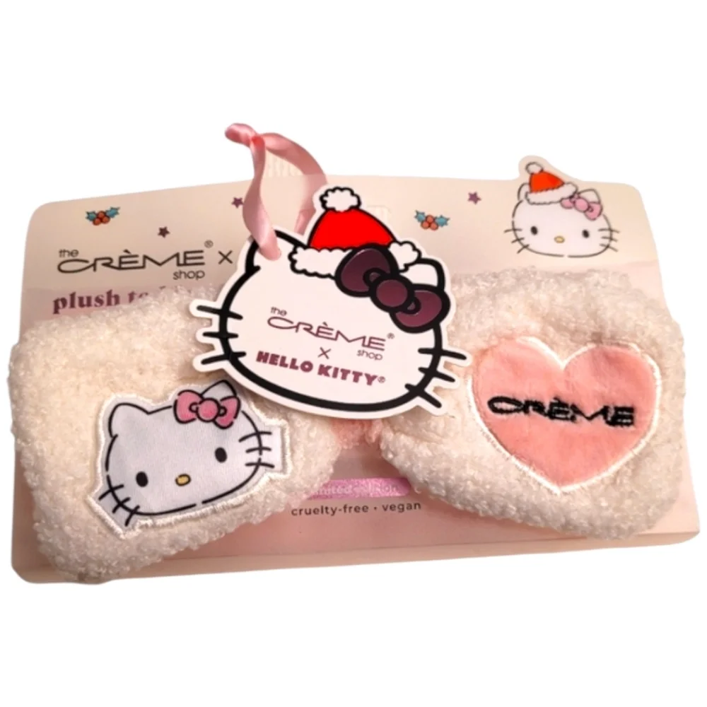 NEW The Crème Shop x Hello Kitty Teddy Plush Spa Headband Limited Edition